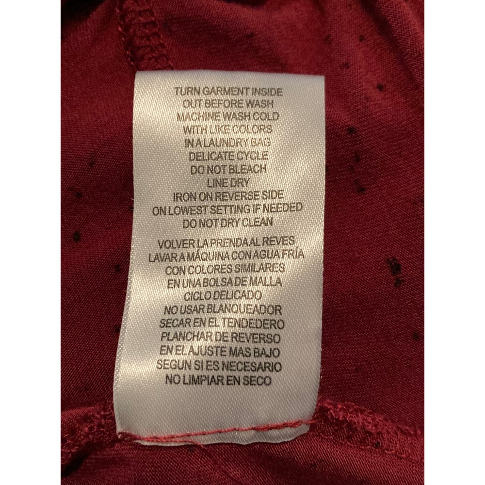 Democracy Criss Cross Top Womens L Burgundy Speckled V-Neck Side Knot Boho Soft - Picture 9 of 9